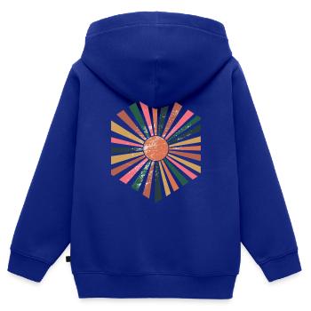 Boho - Sweat Premium à capuche zippé enfant bio - bleu roi - Dos - AI Model Kid Male (0cm)