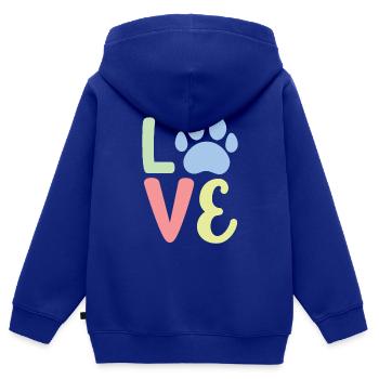 Love paws - Kids Premium Organic Zip-up Hoodie - royal blue - Back - AI Model Kid Male (0cm)