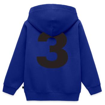 3 - Kinder Premium Organic Zip Hoodie - Royalblau - Hinten - AI Model Kid Male (0cm)