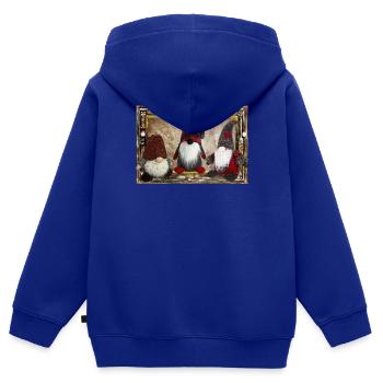 Scène de gnome de Noël - Sweat Premium à capuche zippé enfant bio - bleu roi - Dos - AI Model Kid Male (0cm)