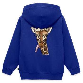 Aquarell Giraffe - Kinder Premium Organic Zip Hoodie - Royalblau - Hinten - AI Model Kid Male (0cm)