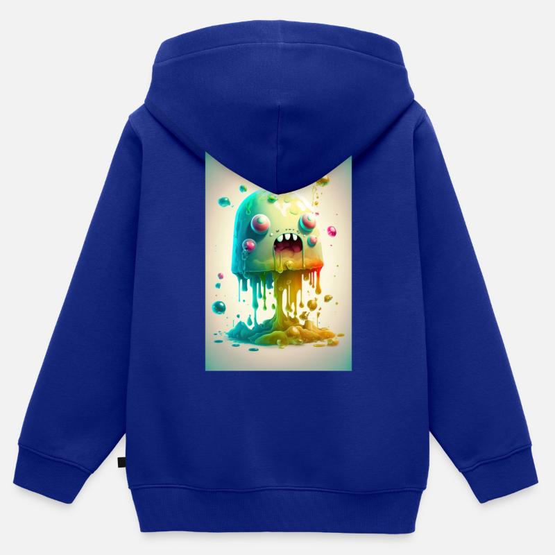 Zombie Gelée - Sweat Premium à capuche zippé enfant bio - bleu roi