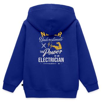 Die Leistung eines Elektrikers - Kinder Premium Organic Zip Hoodie - Royalblau - Hinten - AI Model Kid Male (0cm)