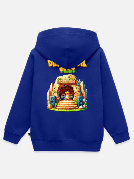 DinoRhyme Fest - Kinder Premium Organic Zip Hoodie - Royalblau