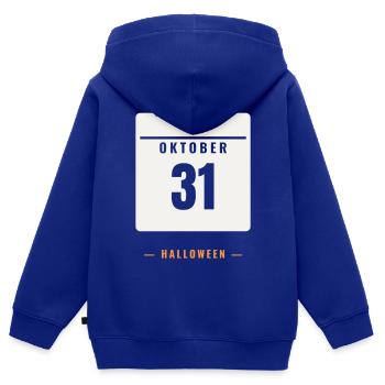 31 Oktober Kalender Halloween Datum Spooky Grusel - Kinder Premium Organic Zip Hoodie - Royalblau - Hinten - AI Model Kid Male (0cm)
