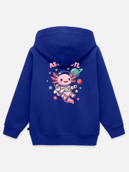 Astrolotl – süßes Axolotl im Weltall - Kinder Premium Organic Zip Hoodie - Royalblau