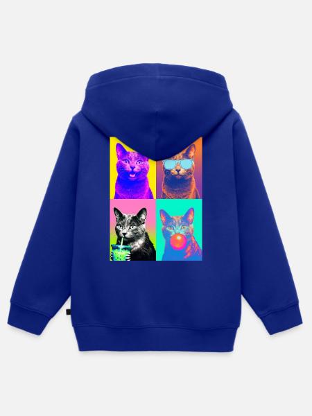 Katzen Korat Katze - Kinder Premium Organic Zip Hoodie - Royalblau