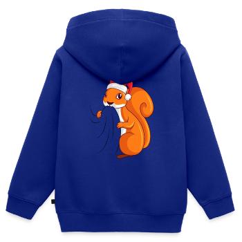 Eichhörnchen Weihnachten - Kinder Premium Organic Zip Hoodie - Royalblau - Hinten - AI Model Kid Male (0cm)