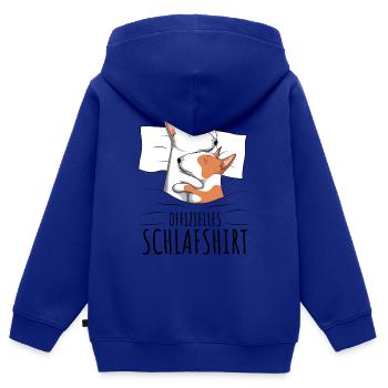 Bullterrier - Kinder Premium Organic Zip Hoodie - Royalblau - Hinten - AI Model Kid Male (0cm)