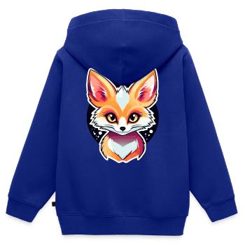 Dessin de Fennec renard du désert - Sweat Premium à capuche zippé enfant bio - bleu roi - Dos - AI Model Kid Male (0cm)