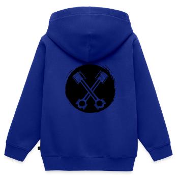 Atelier - Tournevis Tournevis Amateur - Sweat Premium à capuche zippé enfant bio - bleu roi - Dos - AI Model Kid Male (0cm)