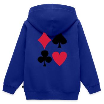 Poker - Kinder Premium Organic Zip Hoodie - Royalblau - Hinten - AI Model Kid Male (0cm)