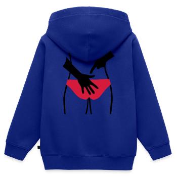 Beachvolleyball - Kinder Premium Organic Zip Hoodie - Royalblau - Hinten - AI Model Kid Male (0cm)