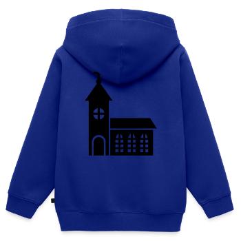 Kirche - Kinder Premium Organic Zip Hoodie - Royalblau - Hinten - AI Model Kid Male (0cm)