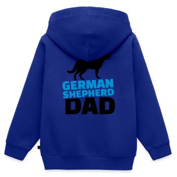 German shepherd Dad - Sweat Premium à capuche zippé enfant bio - bleu roi - Dos - AI Model Kid Male (0cm)