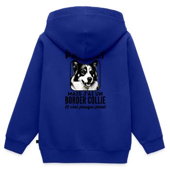 Pas parfait mais j ai un border collie 2 - Sweat Premium à capuche zippé enfant bio - bleu roi - Dos - AI Model Kid Male (0cm)