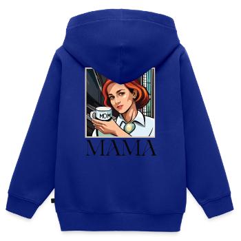 Mum - Kinder Premium Organic Zip Hoodie - Royalblau - Hinten - AI Model Kid Male (0cm)
