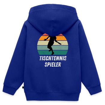 Tischtennisspieler - Kinder Premium Organic Zip Hoodie - Royalblau - Hinten - AI Model Kid Male (0cm)