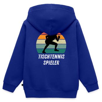 Tischtennisspieler - Kinder Premium Organic Zip Hoodie - Royalblau - Hinten - AI Model Kid Male (0cm)
