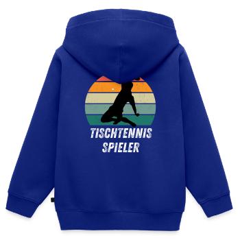 Tischtennisspieler - Kinder Premium Organic Zip Hoodie - Royalblau - Hinten - AI Model Kid Male (0cm)