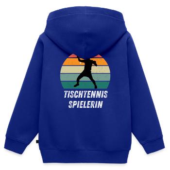 Tischtennisspieler - Kinder Premium Organic Zip Hoodie - Royalblau - Hinten - AI Model Kid Male (0cm)