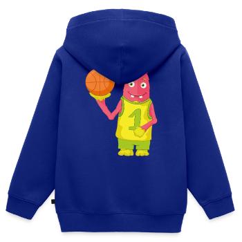 Ballsport - Kinder Premium Organic Zip Hoodie - Royalblau - Hinten - AI Model Kid Male (0cm)