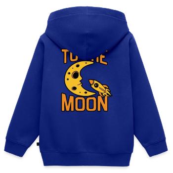 ZUM MOND - Kinder Premium Organic Zip Hoodie - Royalblau - Hinten - AI Model Kid Male (0cm)