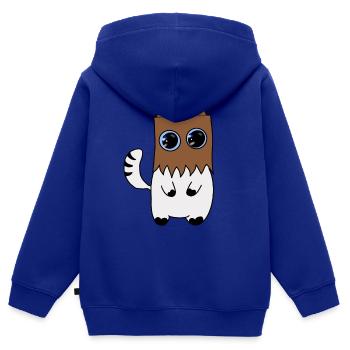 Katze - Kinder Premium Organic Zip Hoodie - Royalblau - Hinten - AI Model Kid Male (0cm)