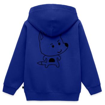 fuchs comic - Kinder Premium Organic Zip Hoodie - Royalblau - Hinten - AI Model Kid Male (0cm)