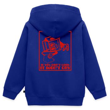 Erziehungsberatung Kunst - Verschüttete Milch Idome Kind - Kinder Premium Organic Zip Hoodie - Royalblau - Hinten - AI Model Kid Male (0cm)