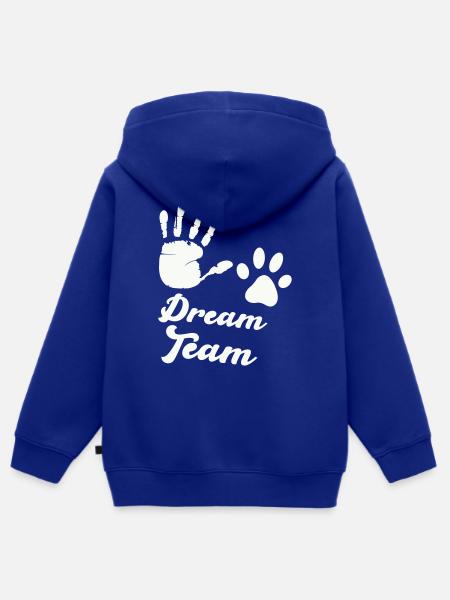 pfote hand dream team - Kinder Premium Organic Zip Hoodie - Royalblau