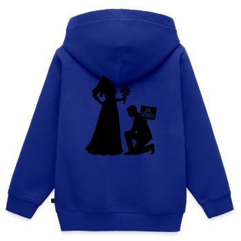 married couple - Kids Premium Organic Zip-up Hoodie - royal blue - Back - AI Model Kid Male (0cm)