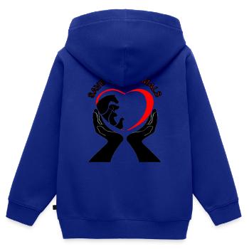 Protection des animaux Amis des animaux Amour des animaux Animaux Animaux Animaux - Sweat Premium à capuche zippé enfant bio - bleu roi - Dos - AI Model Kid Male (0cm)