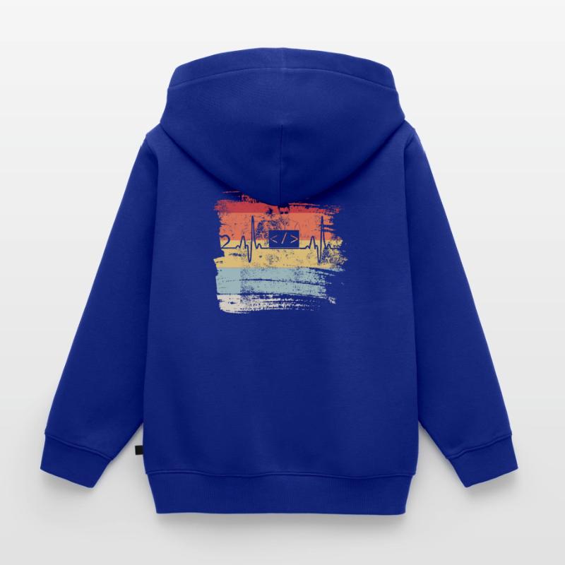 Programmation cadeau Heartbeat IT Coder Programmer Sweat Premium à capuche zippé enfant bio