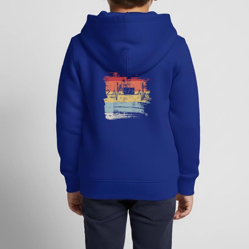 Programmation cadeau Heartbeat IT Coder Programmer Sweat Premium à capuche zippé enfant bio