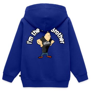 Brother Große Sicherheit - Kinder Premium Organic Zip Hoodie - Royalblau - Hinten - AI Model Kid Male (0cm)
