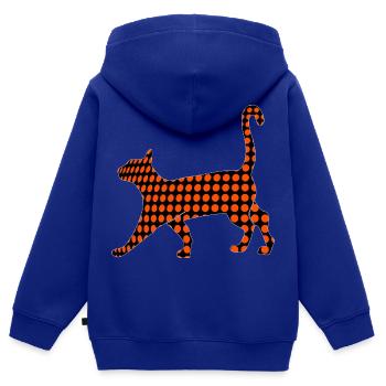 Schwarze Katze - Kinder Premium Organic Zip Hoodie - Royalblau - Hinten - AI Model Kid Male (0cm)