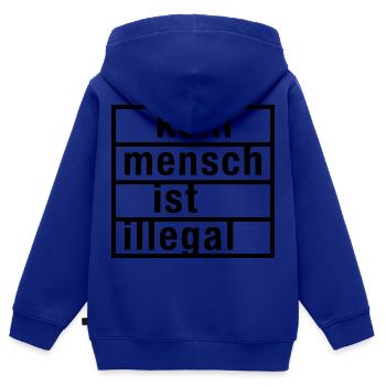 kein mensch ist illegal - Kinder Premium Organic Zip Hoodie - Royalblau - Hinten - AI Model Kid Male (0cm)