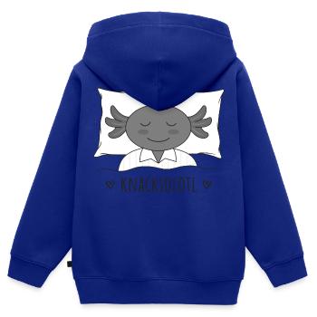 Axolotl Knacksolotl knacken pennen schlafen - Kinder Premium Organic Zip Hoodie - Royalblau - Hinten - AI Model Kid Male (0cm)