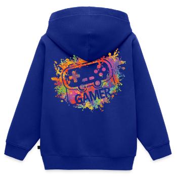 Gamer Colorful Splash Video Game Console Gaming - Kids Premium Organic Zip-up Hoodie - royal blue - Back - AI Model Kid Male (0cm)