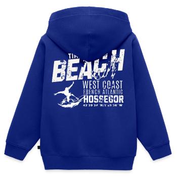 Hossegor Zeit zum Strand und Surfen - Kinder Premium Organic Zip Hoodie - Royalblau - Hinten - AI Model Kid Male (0cm)