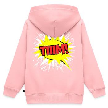 Tim Name Lustige Sprechblase Tiiim! - Kinder Premium Organic Zip Hoodie - Rosa - Hinten - AI Model Kid Female (0cm)