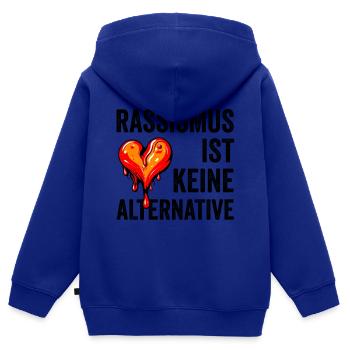 Rassismus ist keine Alternative - Kinder Premium Organic Zip Hoodie - Royalblau - Hinten - AI Model Kid Male (0cm)