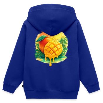 Mango Paradise - Kinder Premium Organic Zip Hoodie - Royalblau - Hinten - AI Model Kid Male (0cm)