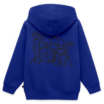 Batterie Schlagzeuger - Kinder Premium Organic Zip Hoodie - Royalblau - Hinten - AI Model Kid Male (0cm)