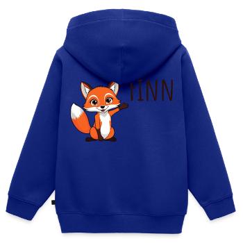 Fuchs Finn - Mein Name ist Finn - Süßes Waldtiere - Kinder Premium Organic Zip Hoodie - Royalblau - Hinten - AI Model Kid Male (0cm)