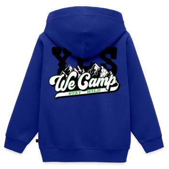 Farben änderbar | Yes We Camp - Kinder Premium Organic Zip Hoodie - Royalblau - Hinten - AI Model Kid Male (0cm)
