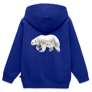 Ours arctique - Sweat Premium à capuche zippé enfant bio - bleu roi - Dos - AI Model Kid Male (0cm)
