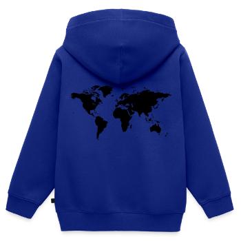 Weltkarte - Kinder Premium Organic Zip Hoodie - Royalblau - Hinten - AI Model Kid Male (0cm)