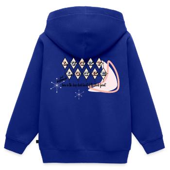 Lucky Locke Atomic 3 - Kinder Premium Organic Zip Hoodie - Royalblau - Hinten - AI Model Kid Male (0cm)